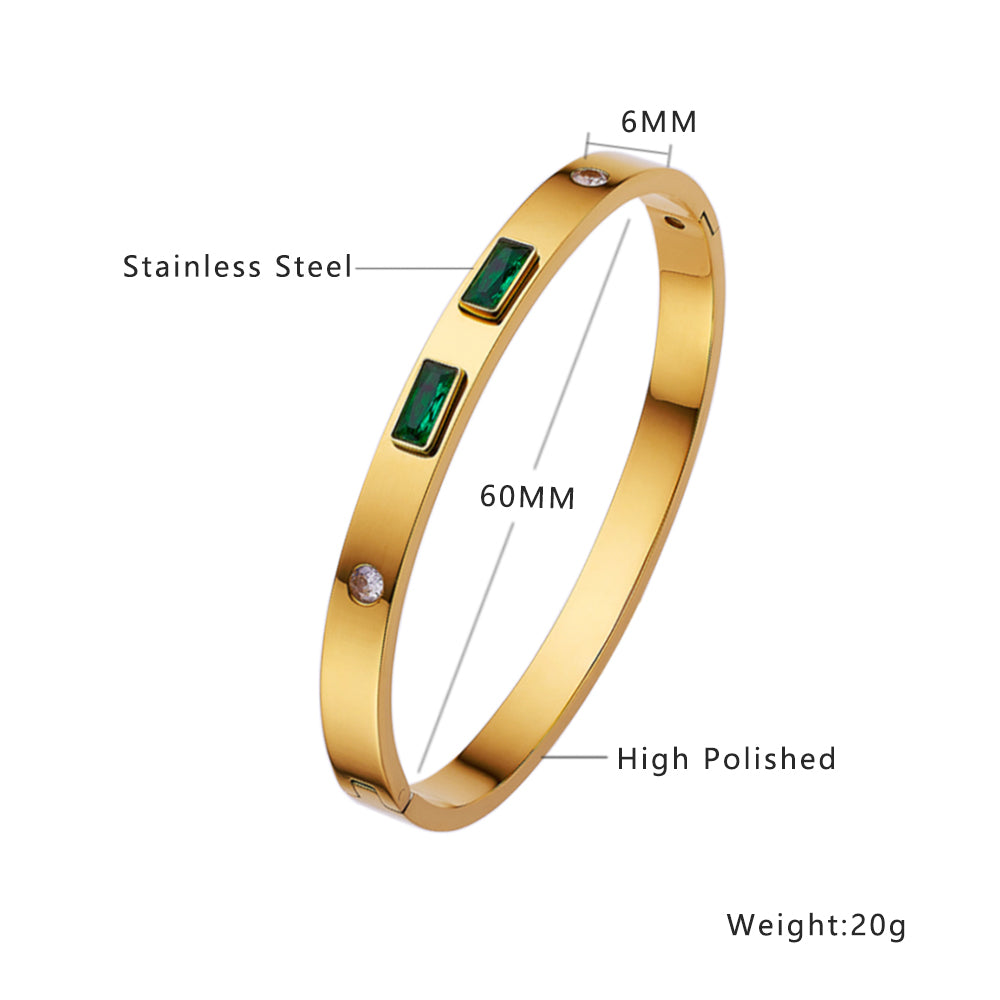 Rechteckiges Armband aus Edelstahl mit 18 Karat Goldauflage
