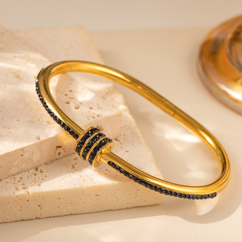 316 Stainless Steel 18K Gold Plated Crystal Bracelet | Sparkling Elegant Design