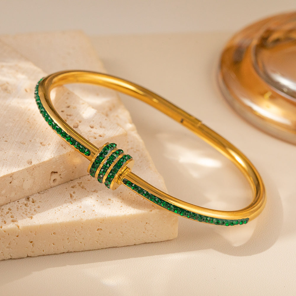 316 Stainless Steel 18K Gold Plated Crystal Bracelet | Sparkling Elegant Design
