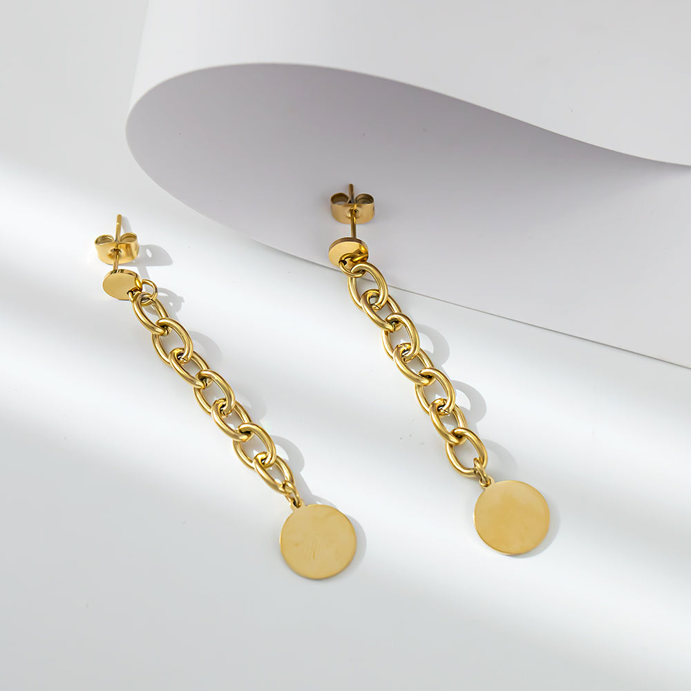 316 Stainless Steel 18K Gold Plated Pendant Earrings | Stylish & Minimalist Jewelry