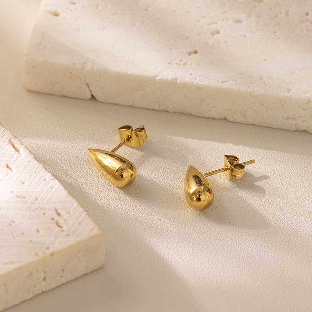 316 Stainless Steel 18K Gold Plated Teardrop Earrings | Minimalist & Elegant Jewelry