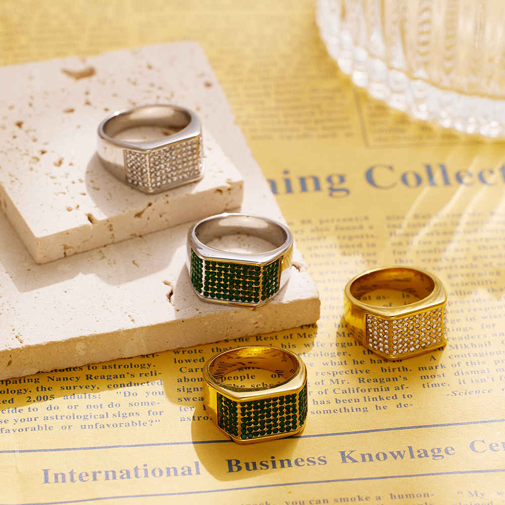 Bague classique en émail inoxydable de plusieurs tailles, offre spéciale