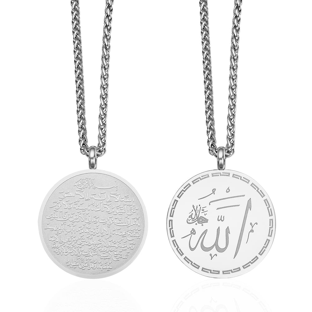 Collier pendentif art lettrage en acier inoxydable plaqué or 18 carats