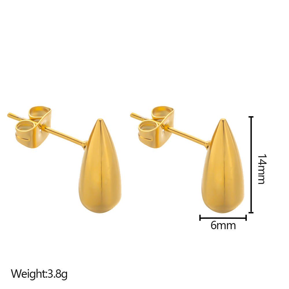 316 Stainless Steel 18K Gold Plated Teardrop Earrings | Minimalist & Elegant Jewelry