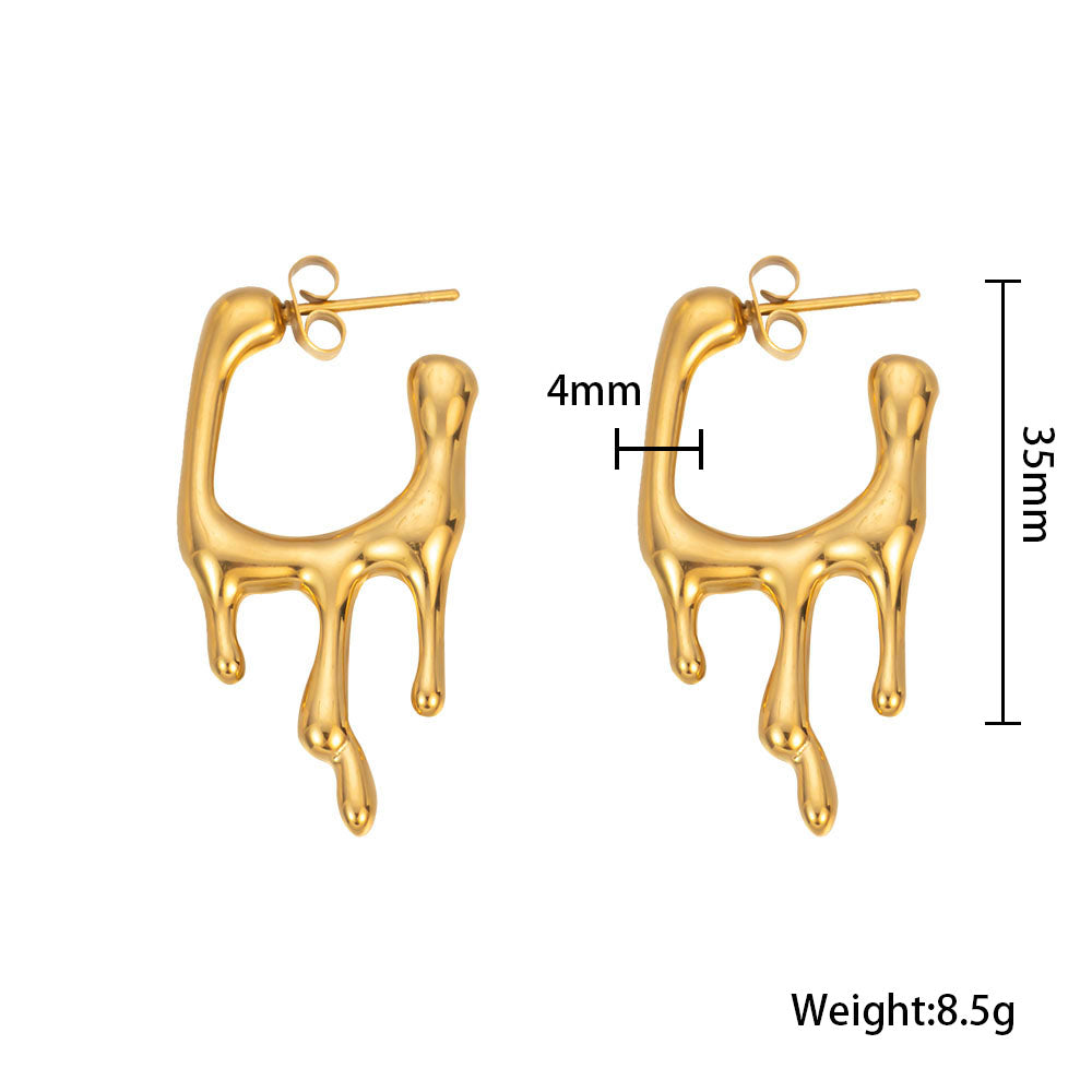 316 Stainless Steel 18K Gold Plated Melting Ice Cream Earrings | Fun and Trendy Jewelry