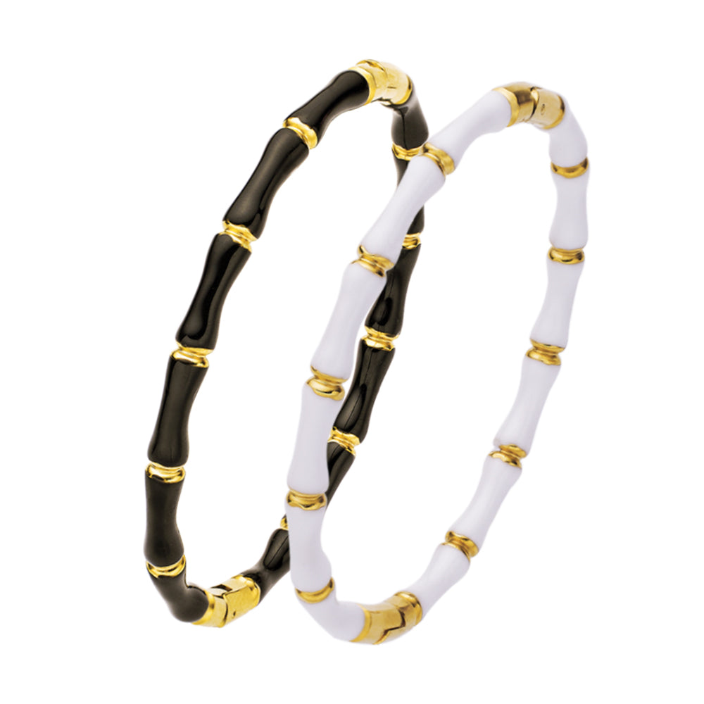 Bambusarmband aus Edelstahl mit 18 Karat Goldbeschichtung