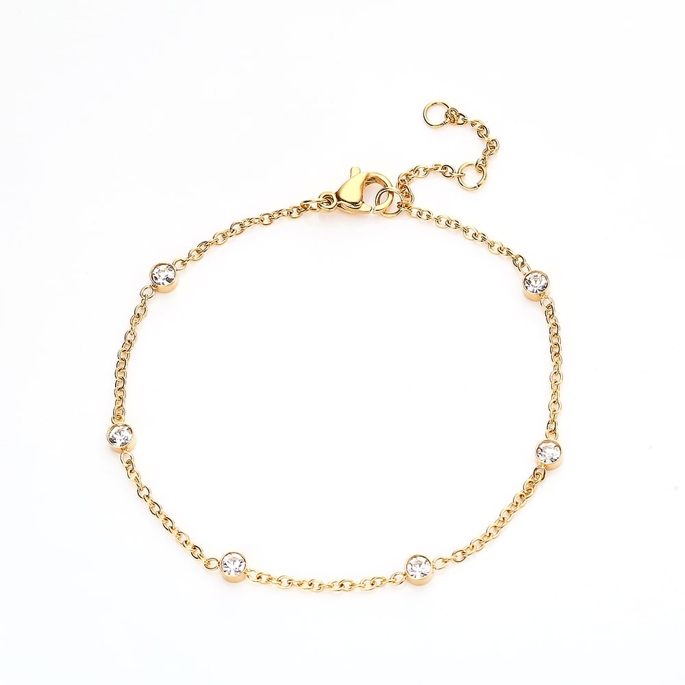 Luxuriöses vergoldetes Zirkonia-Schmuckarmband