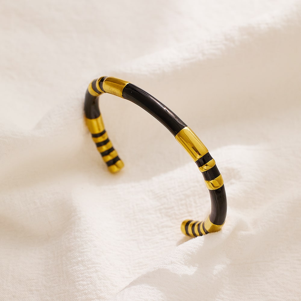 Bracelet en acier inoxydable émaillé de luxe vintage