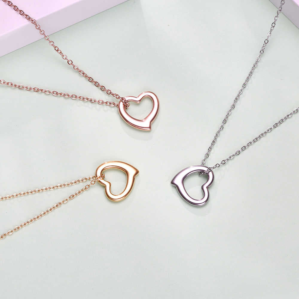 Collier d'amour en acier inoxydable plaqué or 18 carats