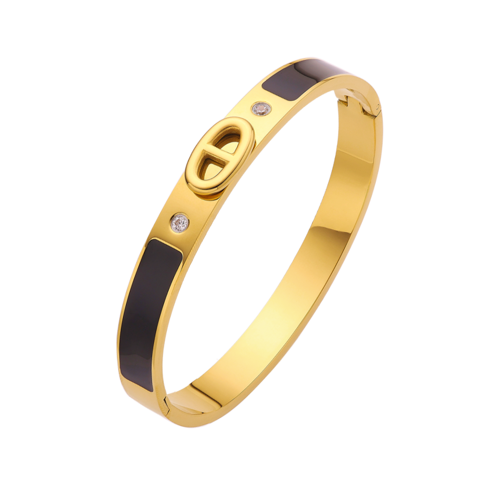 Armband aus Edelstahl mit Schweinenase und 18 Karat Goldplattierung