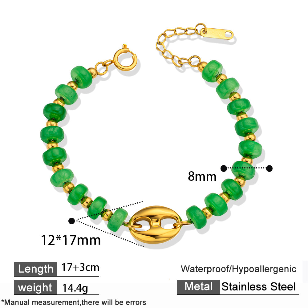Green Chalcedony Bracelet – Elegant & Natural Accessory