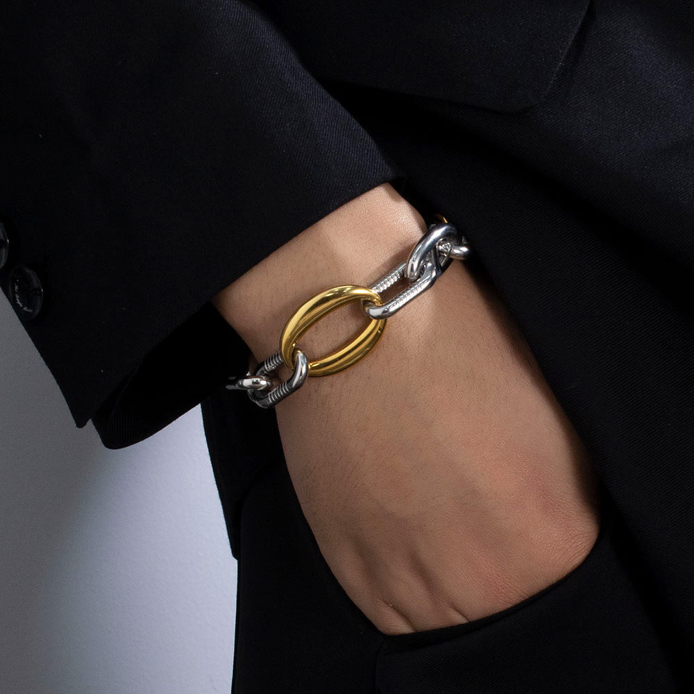 Golden Titan Bracelet – 18K Gold-Plated Stainless Steel, Heavy & Bold