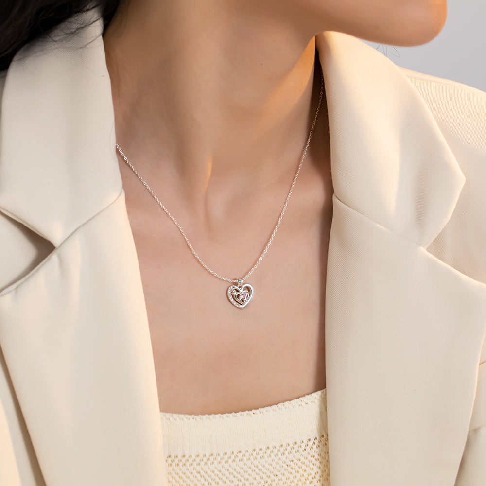 S925 Silver Heart Zircon Necklace | Exquisite Design to Shine Your Charm