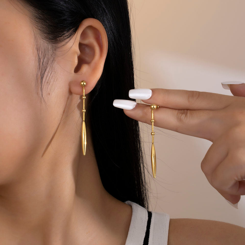 316 Stainless Steel 18K Gold Plated Pendant Earrings | Minimalist & Stylish Jewelry