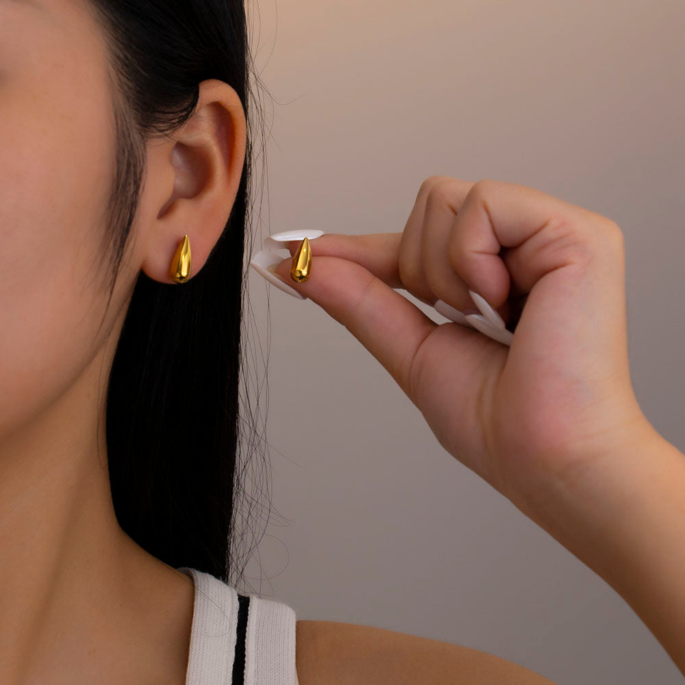 316 Stainless Steel 18K Gold Plated Teardrop Earrings | Minimalist & Elegant Jewelry