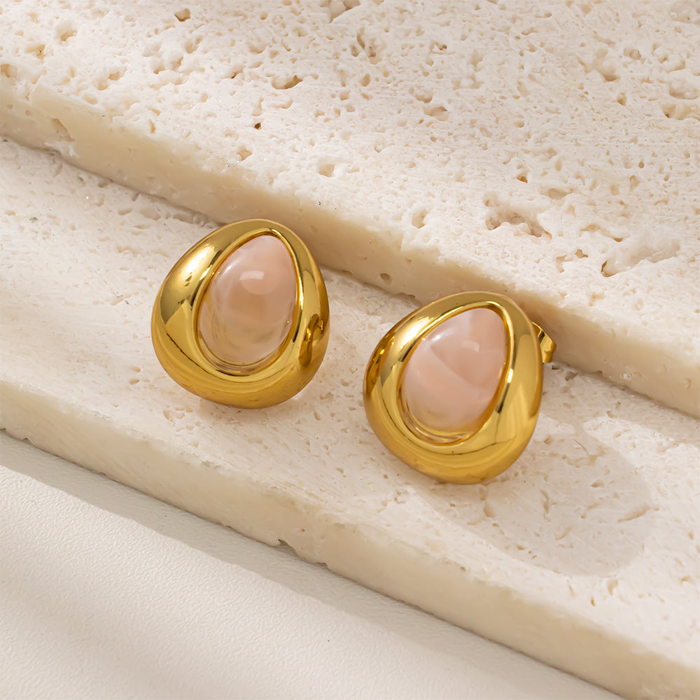 Colorful Teardrop Stud Earrings – 316L Stainless Steel, Hypoallergenic & Playful Resin Design