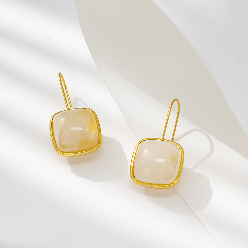 Colorful Square Stud Earrings – 316L Stainless Steel, Hypoallergenic & Playful Resin Design