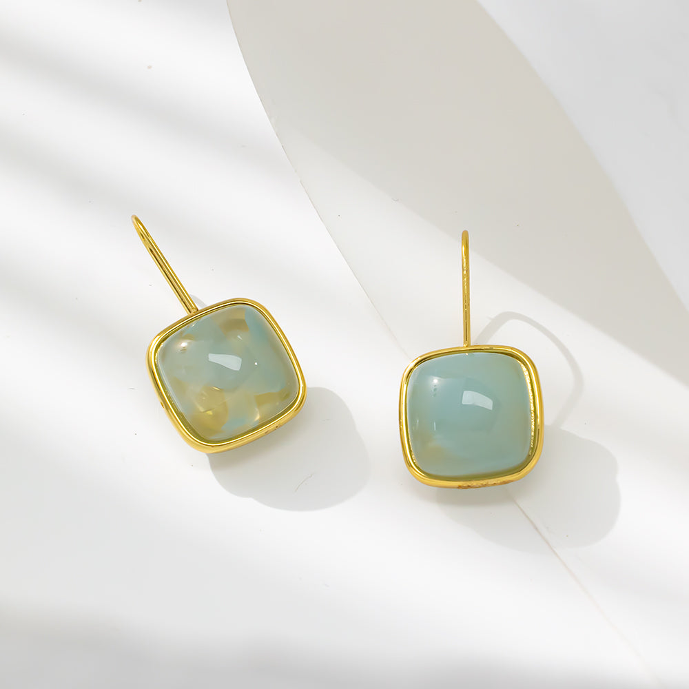 Colorful Square Stud Earrings – 316L Stainless Steel, Hypoallergenic & Playful Resin Design