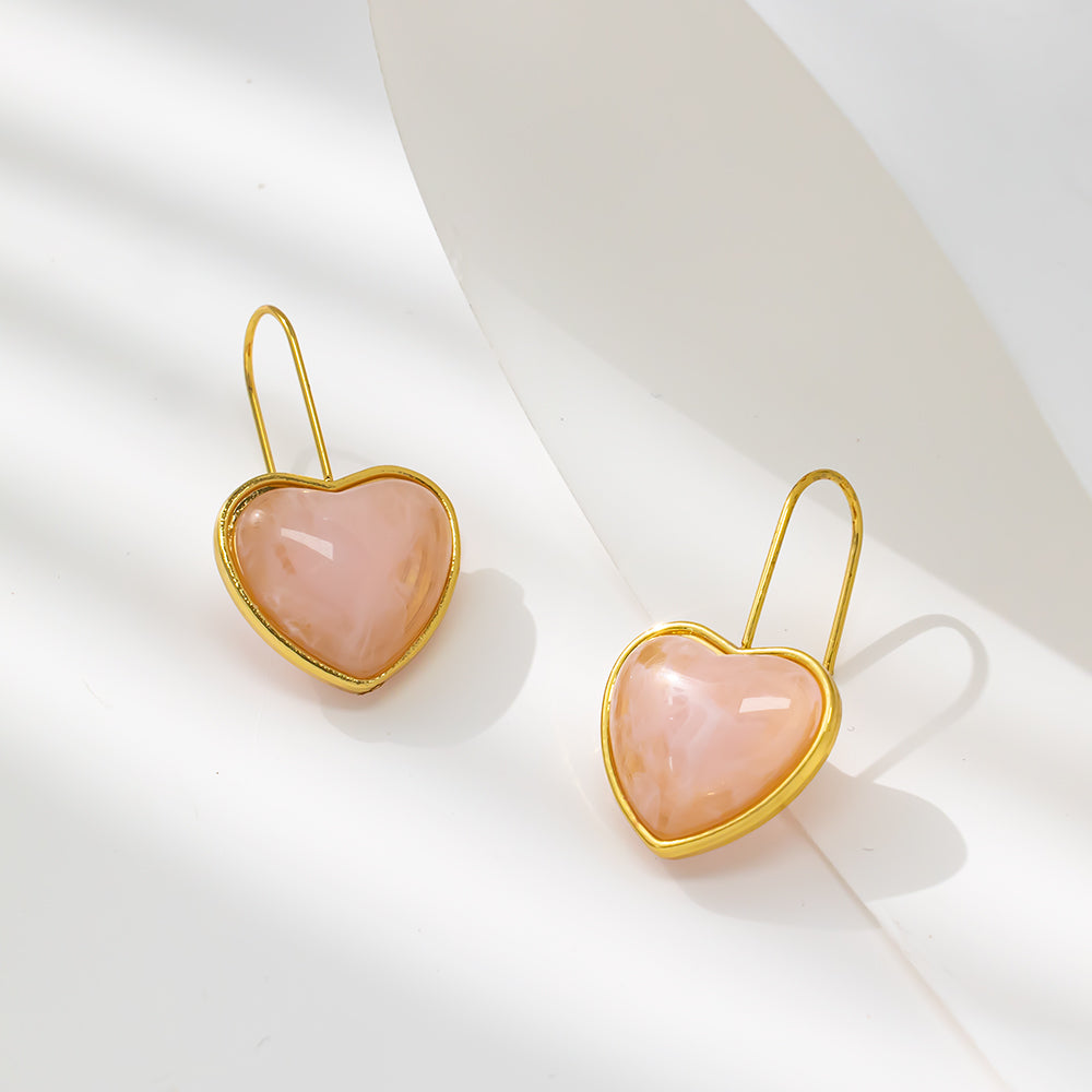 Colorful Heart Stud Earrings – 316L Stainless Steel, Hypoallergenic & Playful Resin Design