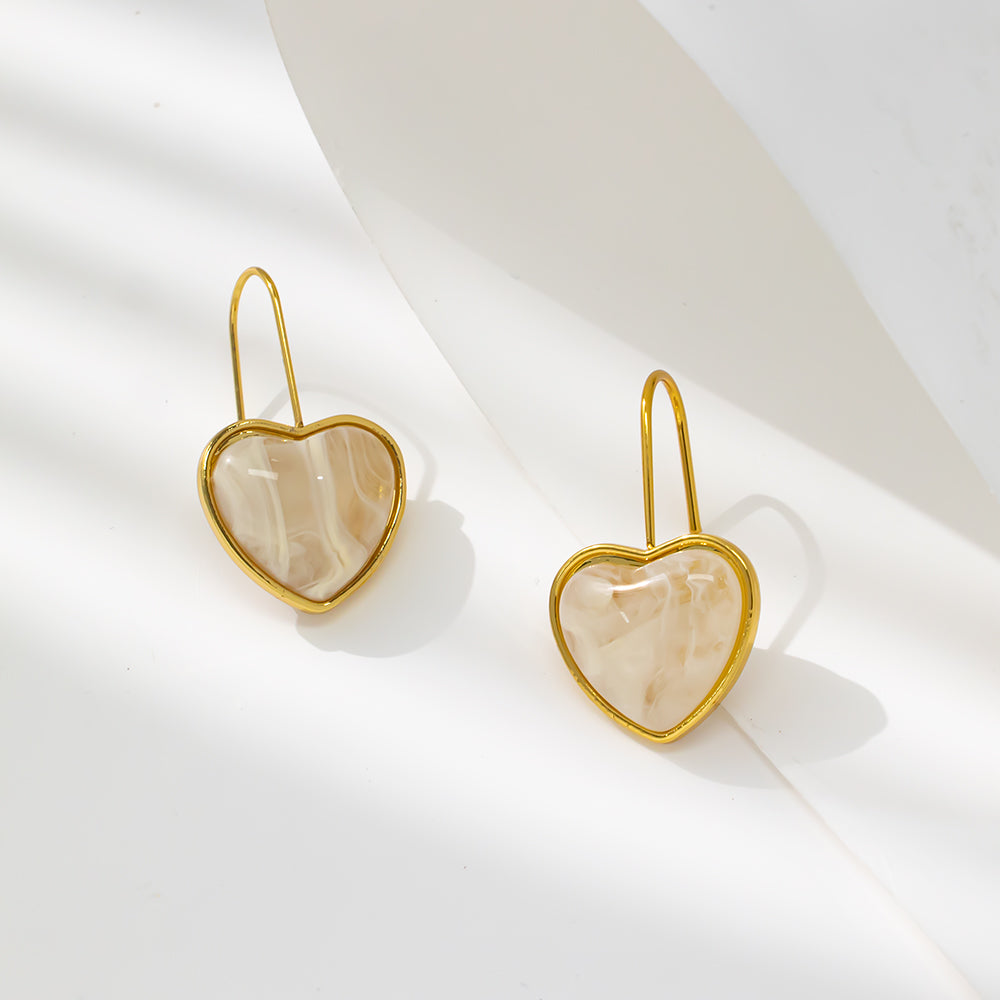 Colorful Heart Stud Earrings – 316L Stainless Steel, Hypoallergenic & Playful Resin Design