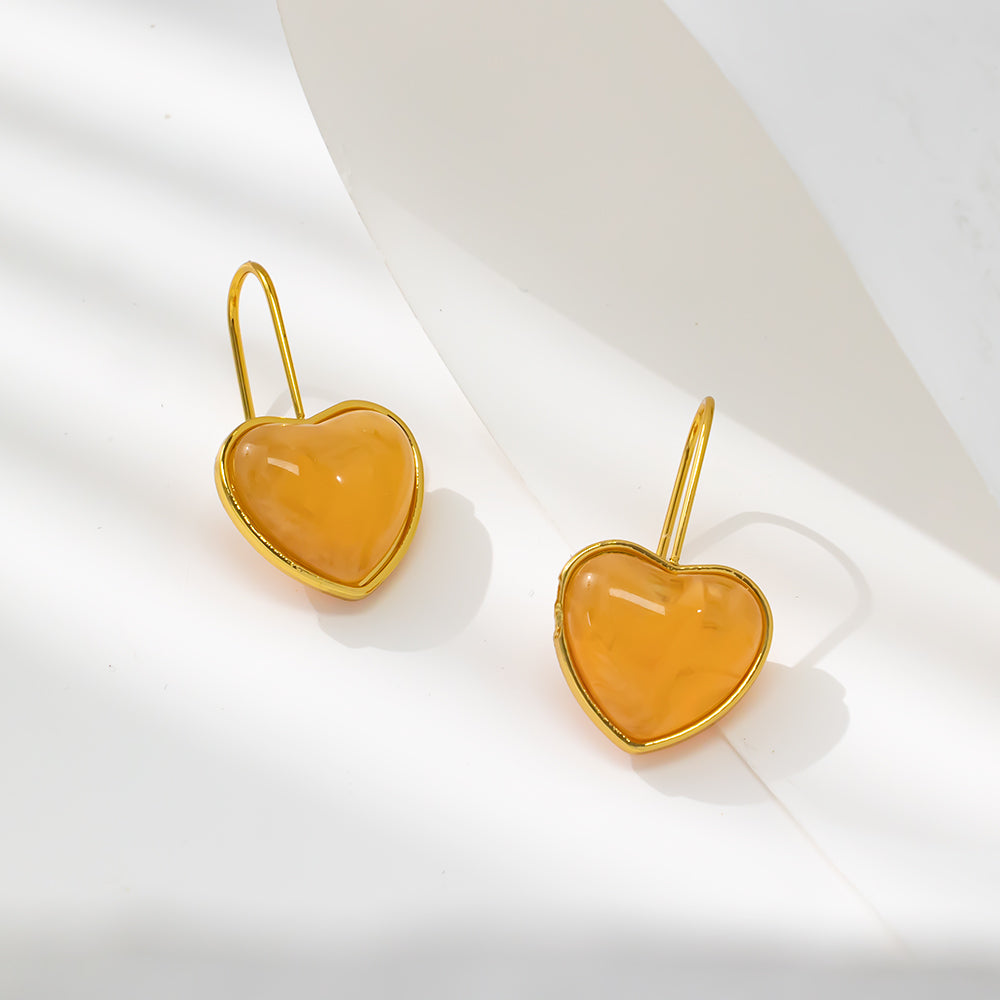 Colorful Heart Stud Earrings – 316L Stainless Steel, Hypoallergenic & Playful Resin Design