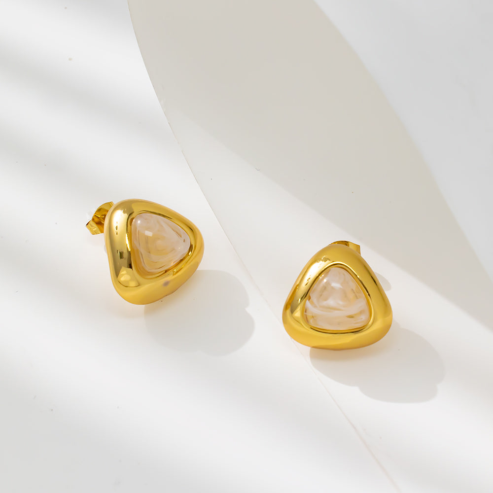 Colorful Hill Stud Earrings – 316L Stainless Steel, Hypoallergenic & Playful Resin Design