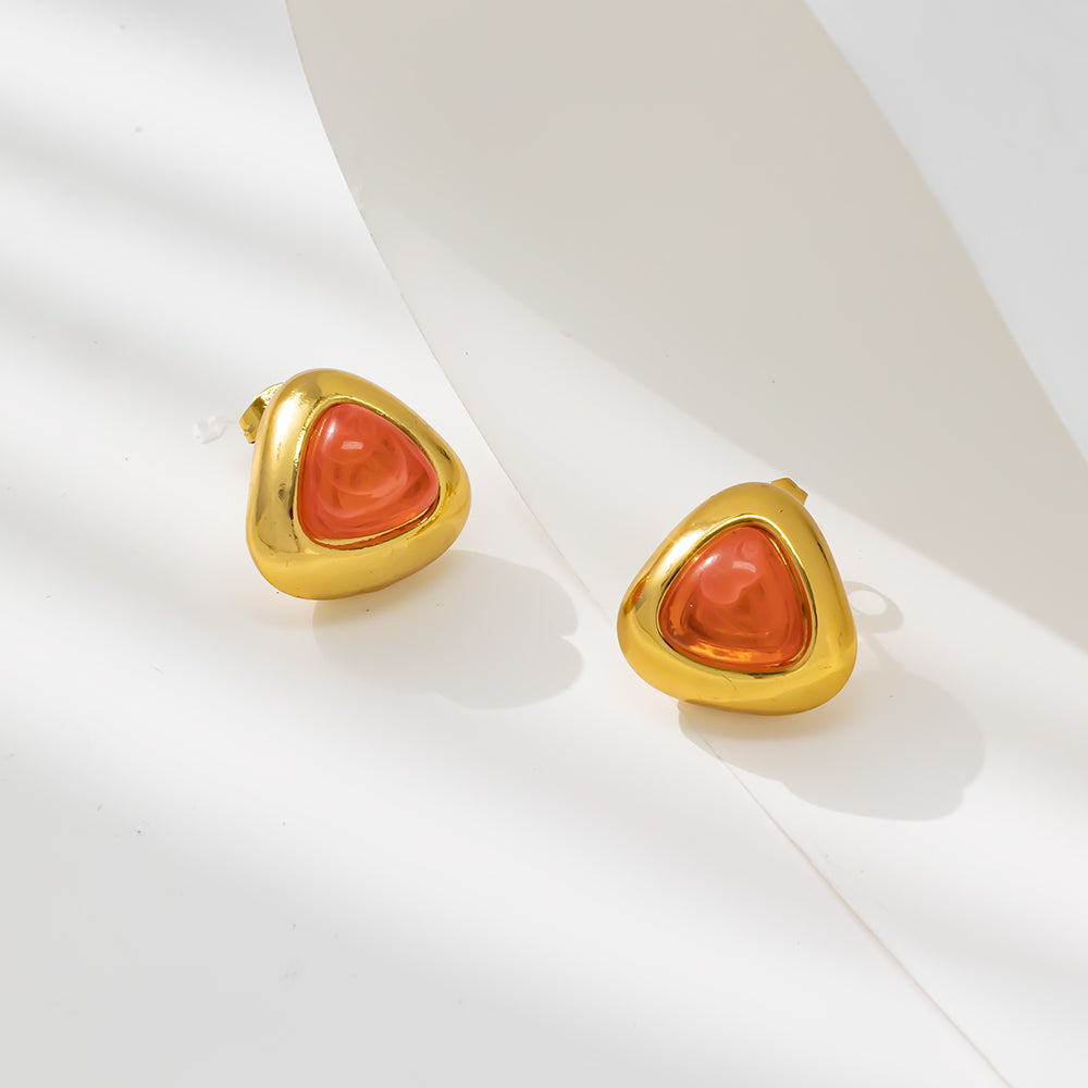 Colorful Hill Stud Earrings – 316L Stainless Steel, Hypoallergenic & Playful Resin Design
