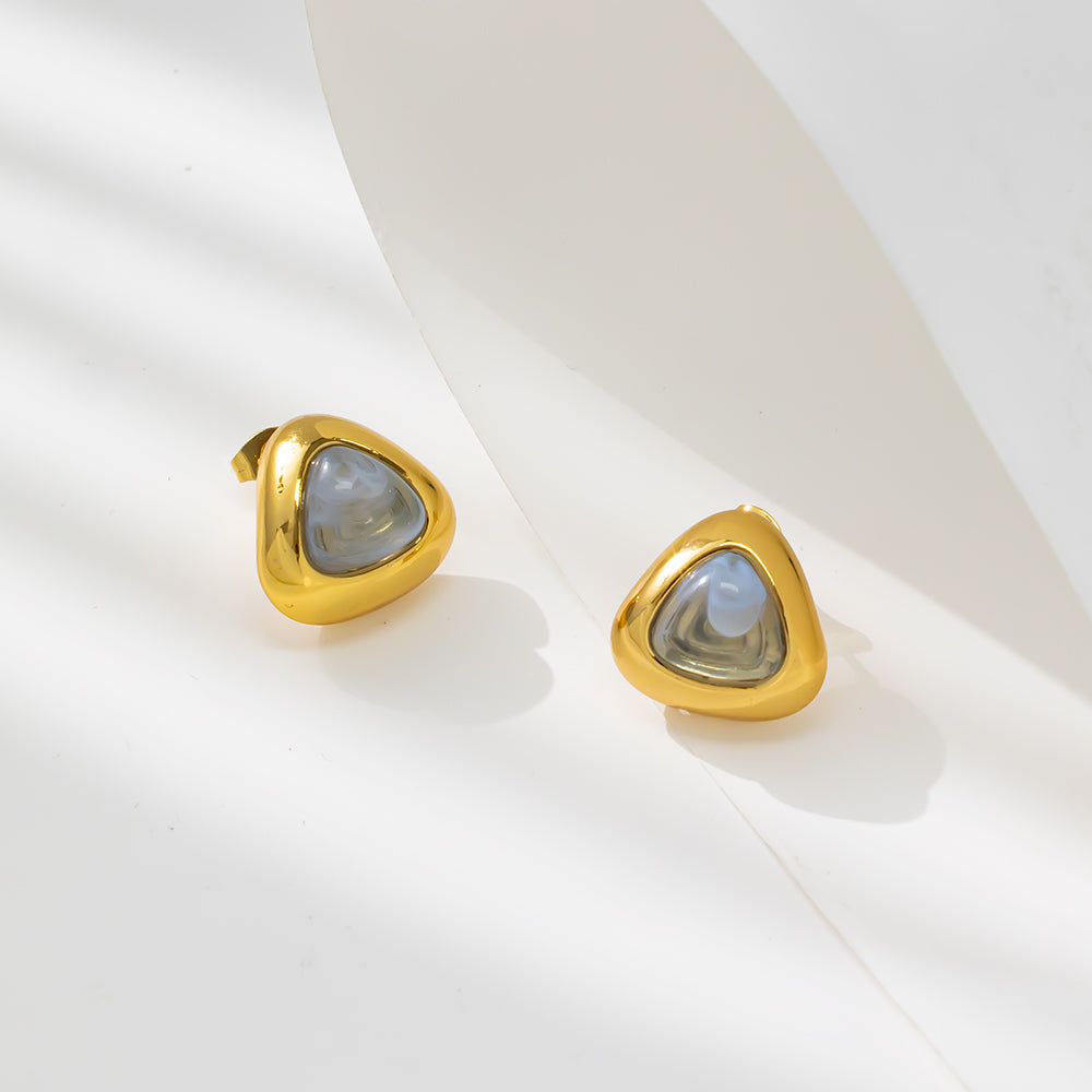 Colorful Hill Stud Earrings – 316L Stainless Steel, Hypoallergenic & Playful Resin Design
