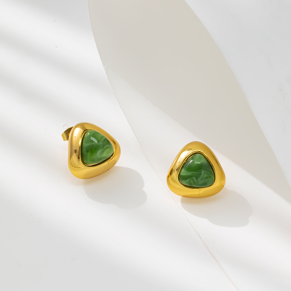 Colorful Hill Stud Earrings – 316L Stainless Steel, Hypoallergenic & Playful Resin Design