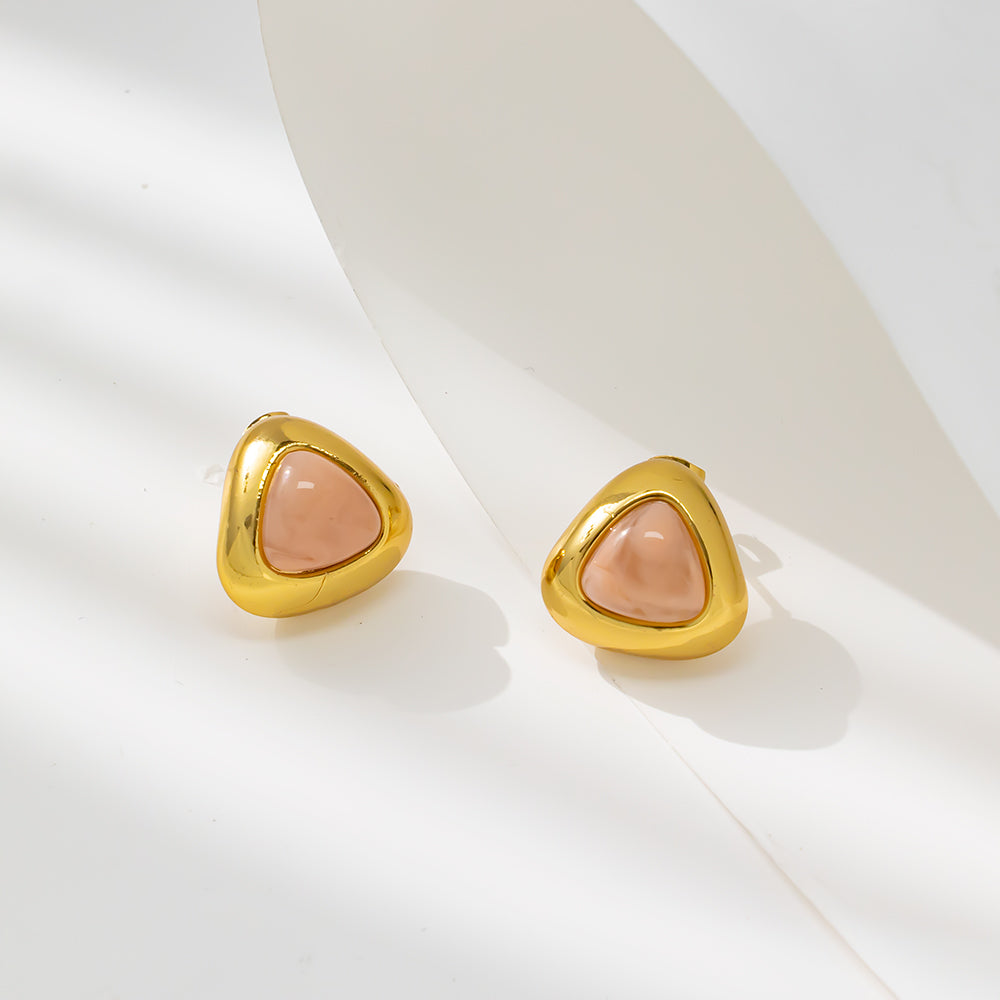 Colorful Hill Stud Earrings – 316L Stainless Steel, Hypoallergenic & Playful Resin Design