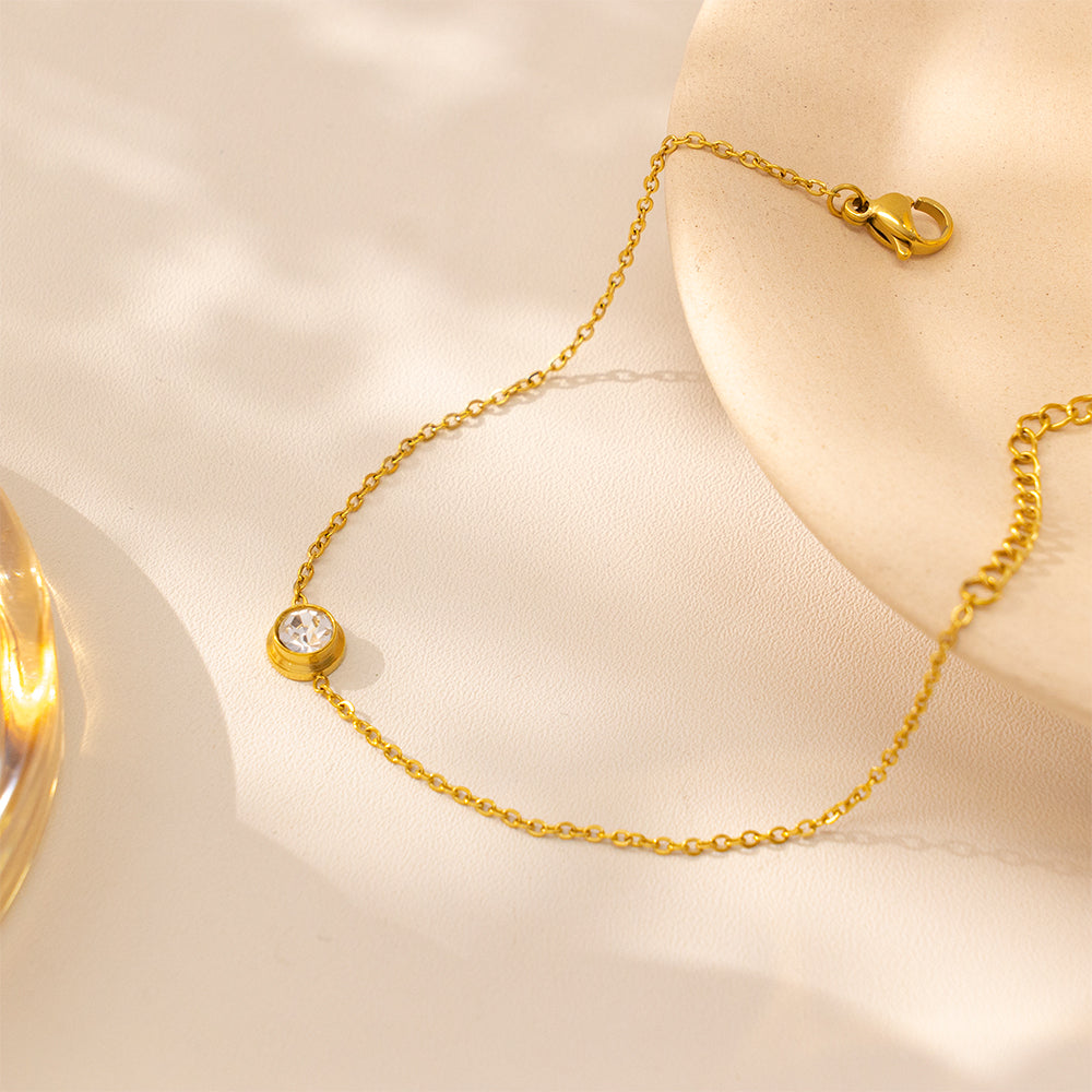 316 Stainless Steel 18K Gold Plated Zircon Bracelet | Minimalist Elegant Jewelry for Women