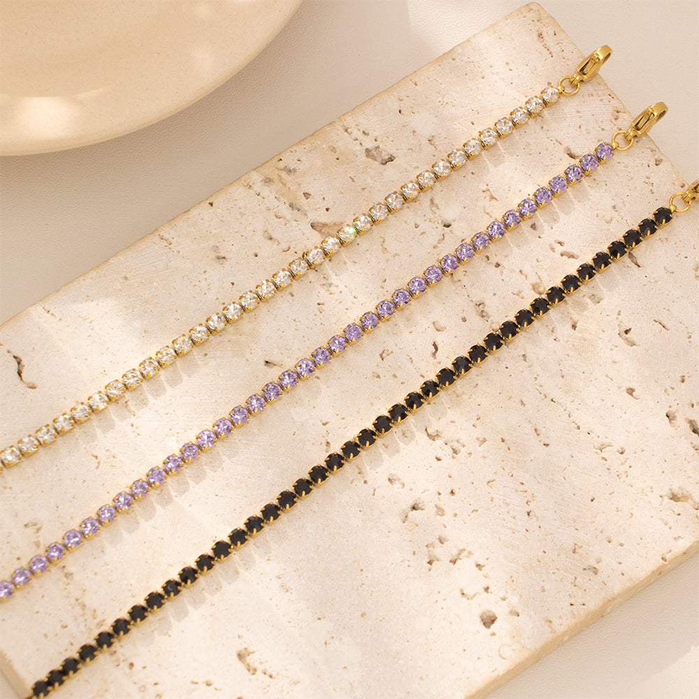 316 Stainless Steel 18K Gold Plated Tennis Bracelet | Full Zircon Sparkling Minimalist Jewelry
