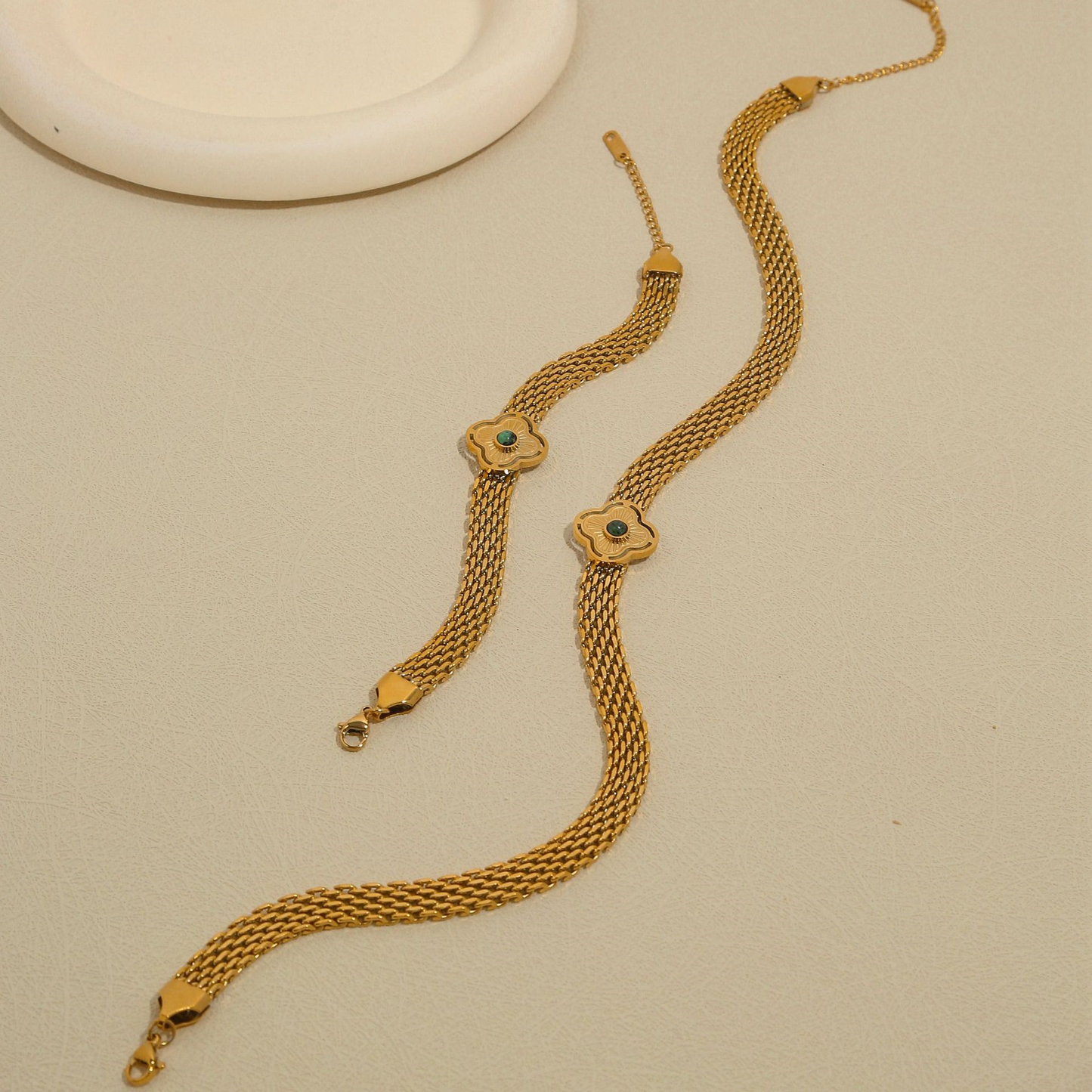 Klassische, modische, anpassbare Armband-Halskette aus Edelstahl