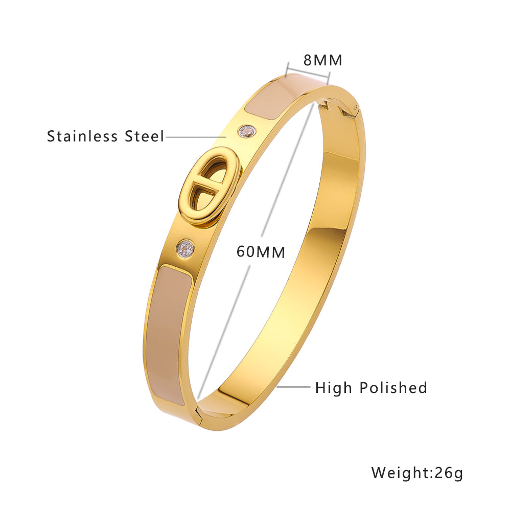 Armband aus Edelstahl mit Schweinenase und 18 Karat Goldplattierung