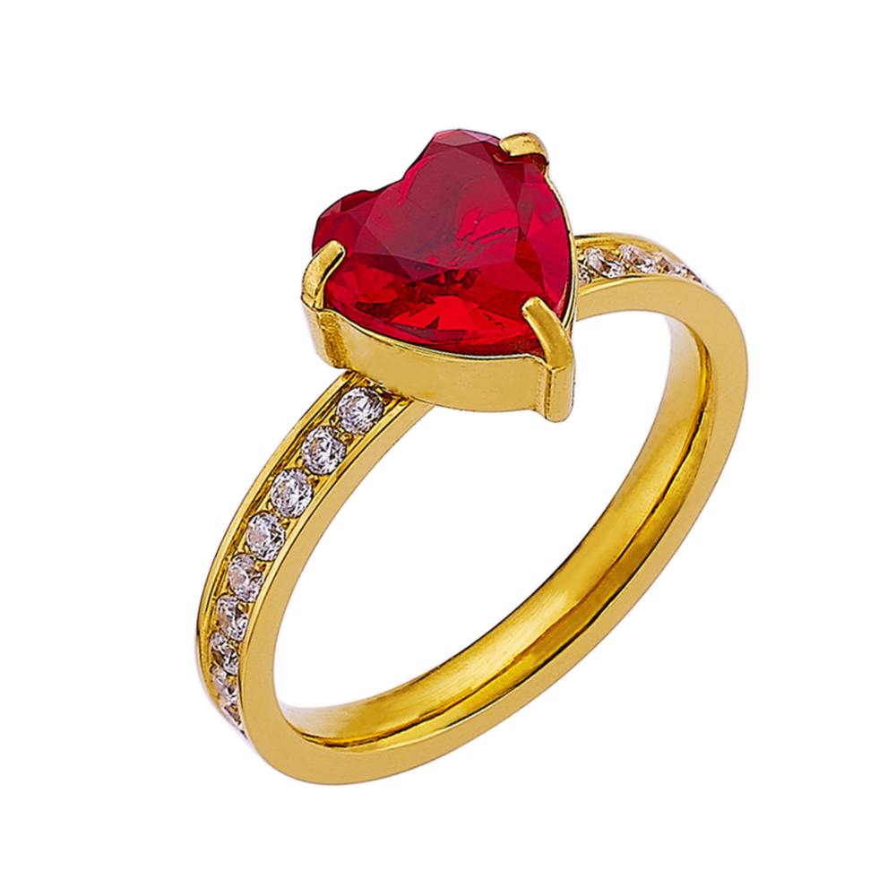 Bague en agate de pierre précieuse d'amour plaquée or 18 carats en acier inoxydable