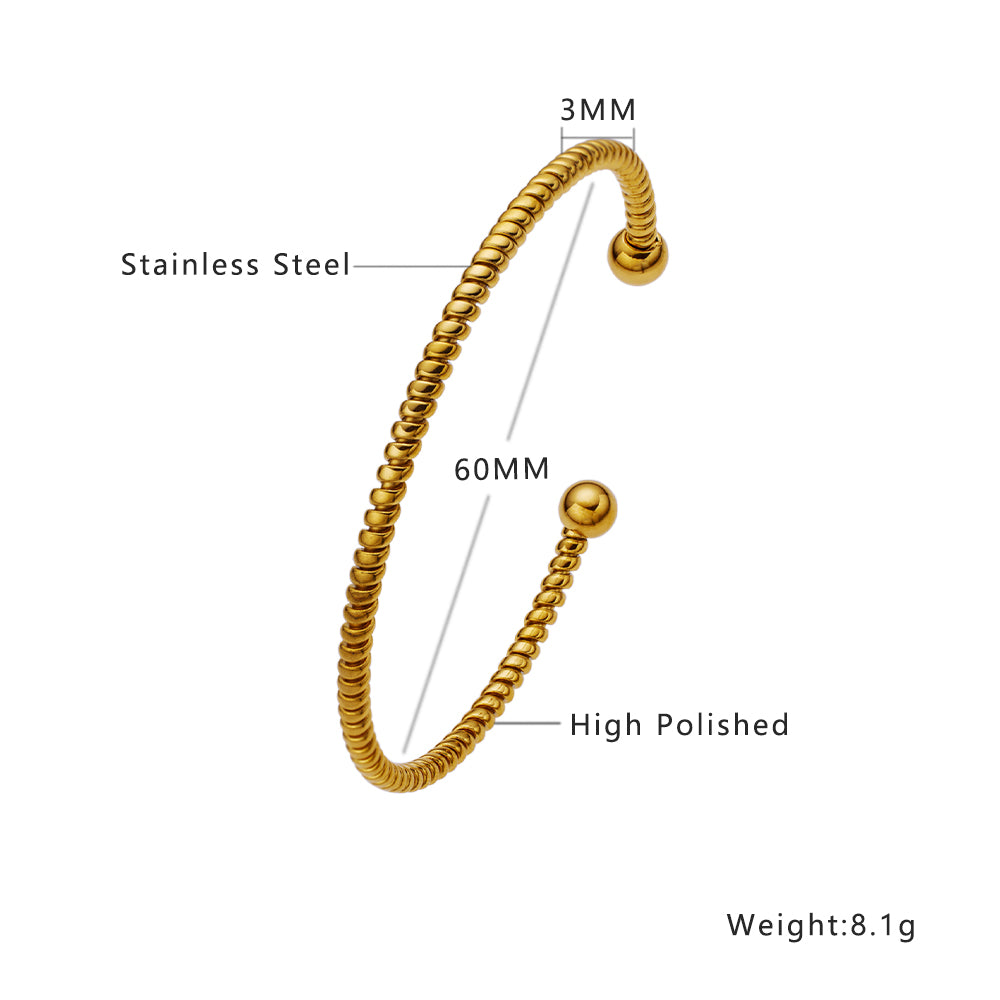 Triplex-Armband aus Edelstahl mit 18 Karat Goldauflage