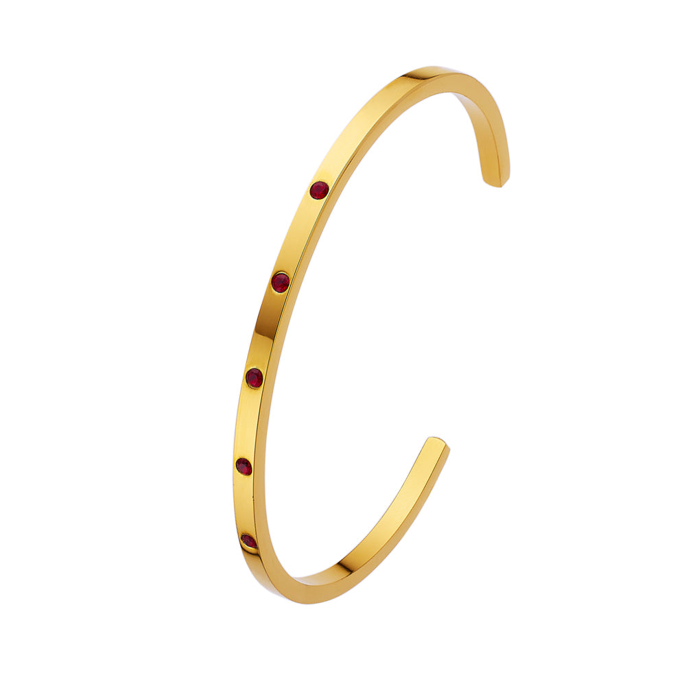 Edelstahlarmband mit 18 Karat Goldbeschichtung und fünf kleinen Diamanten