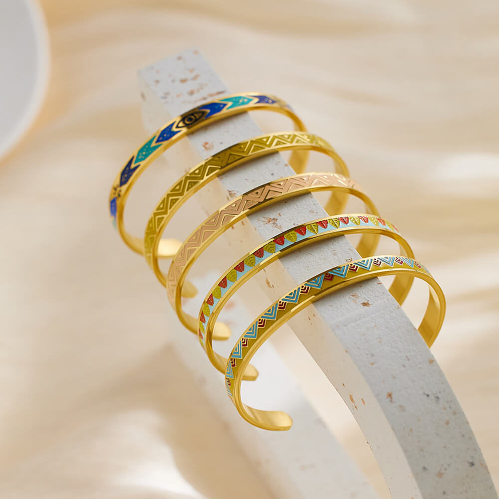 Edelstahl 18K vergoldet klassisches wasserdichtes Retro-Armband
