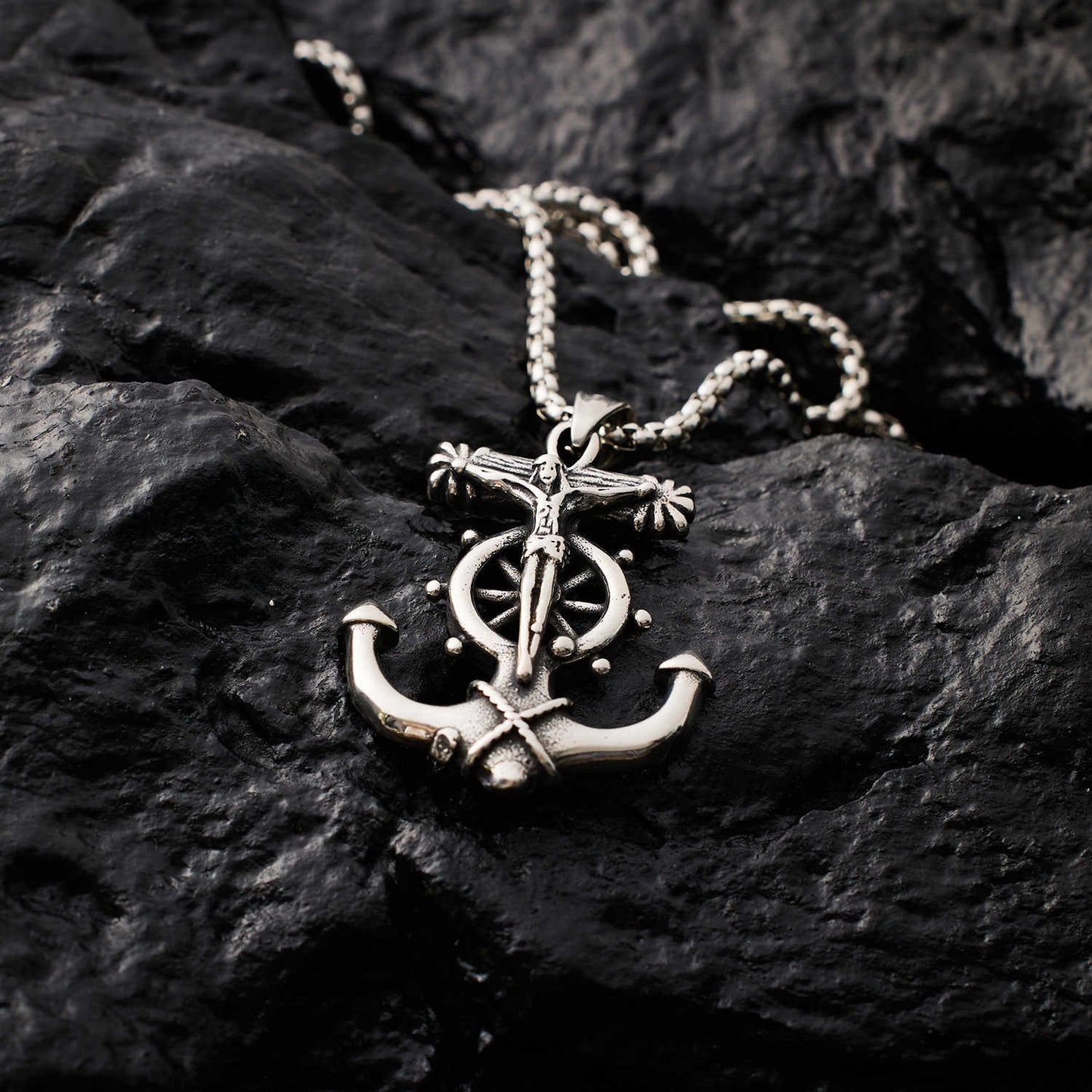 Men's Classic Stainless Steel 18K Gold Plated Creative Style Design Necklace