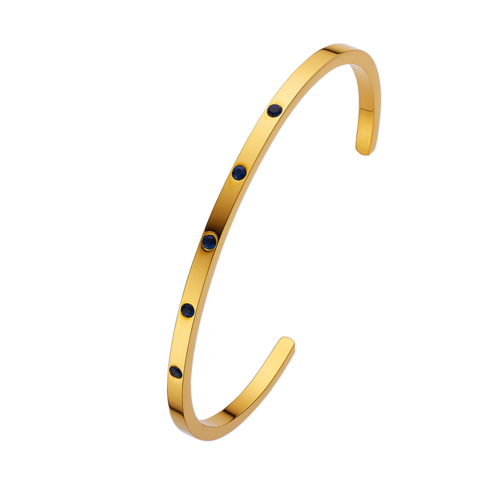 Edelstahlarmband mit 18 Karat Goldbeschichtung und fünf kleinen Diamanten