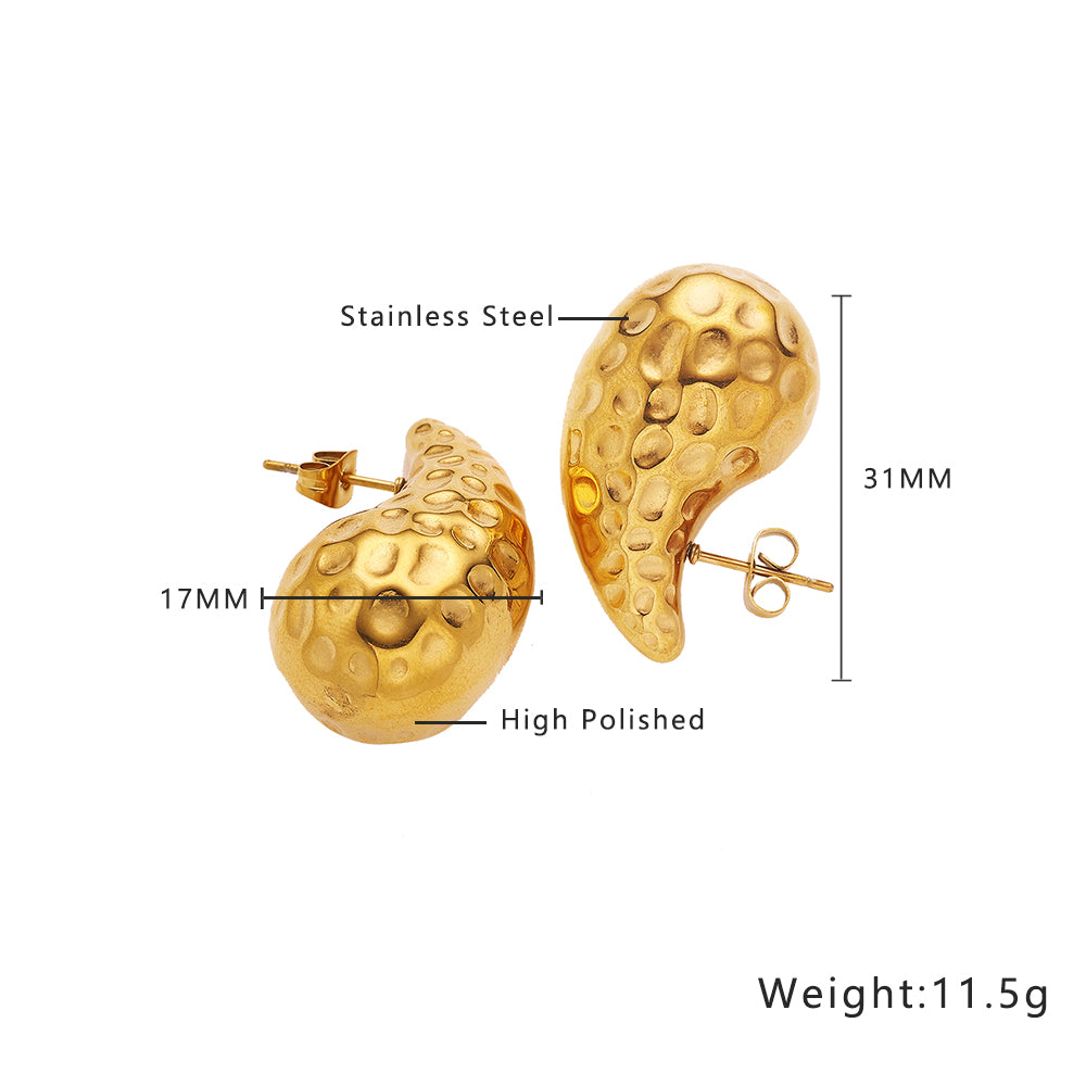 Stainless steel 18-karat gold dip drop earrings