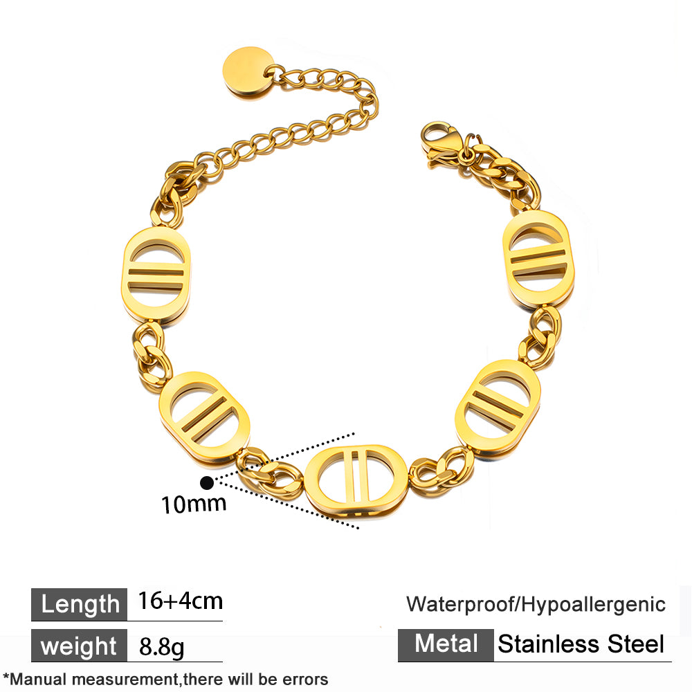 Personalized Letter Bracelet · 316 Stainless Steel · 18K Gold Plated · Waterproof & Fade-Resistant