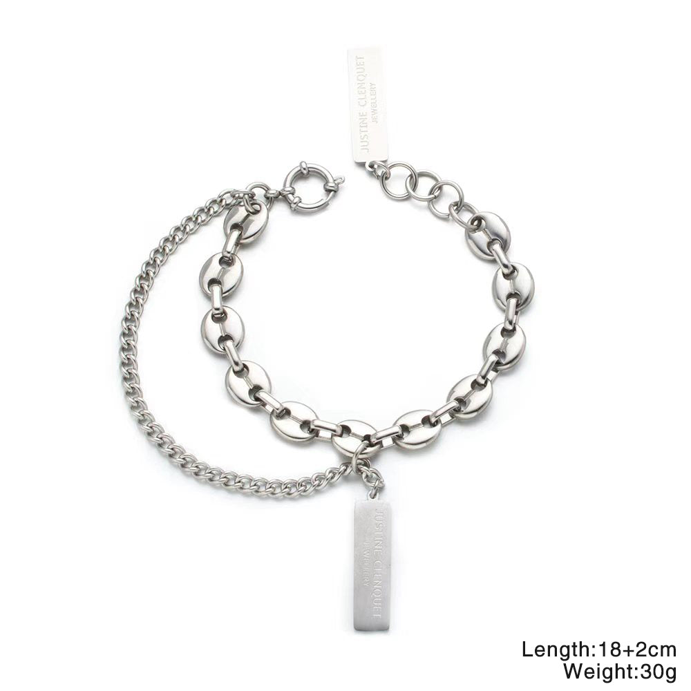 Stainless Steel Double-Layer Bracelet – 316 Stainless Steel Unisex Creative Layered Bracelet