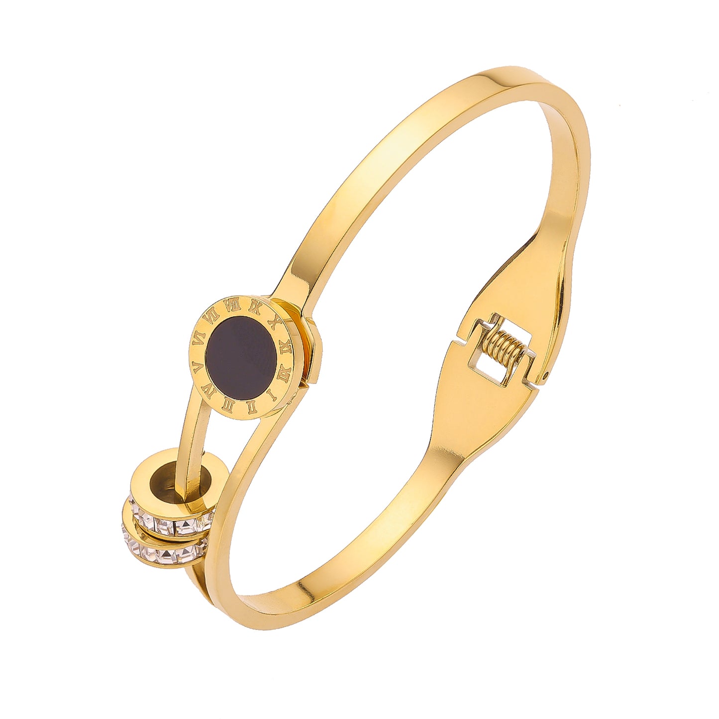 Edelstahl plattiertes 18K Gold Diamantarmband