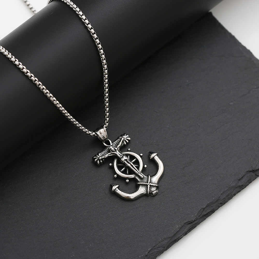 Men's Classic Stainless Steel 18K Gold Plated Creative Style Design Necklace