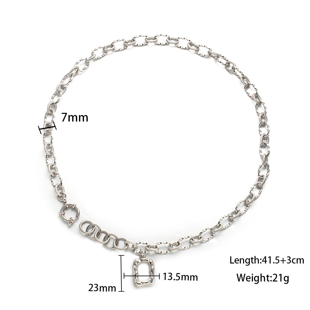Cool Stainless Steel Necklace – 316 Stainless Steel Unisex Necklace with Minimalist Cool Design