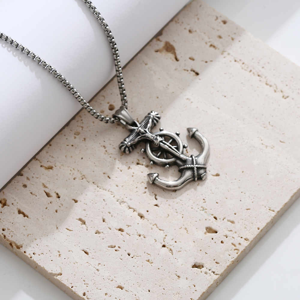 Men's Classic Stainless Steel 18K Gold Plated Creative Style Design Necklace