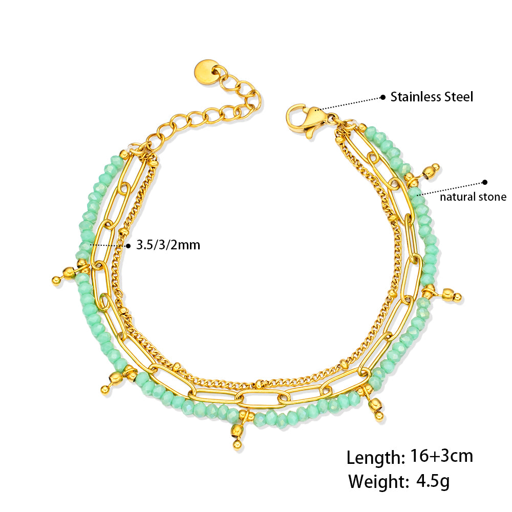 316L Stainless Steel Layered Necklace – Blue Ocean-Inspired, Hypoallergenic & Tarnish Free