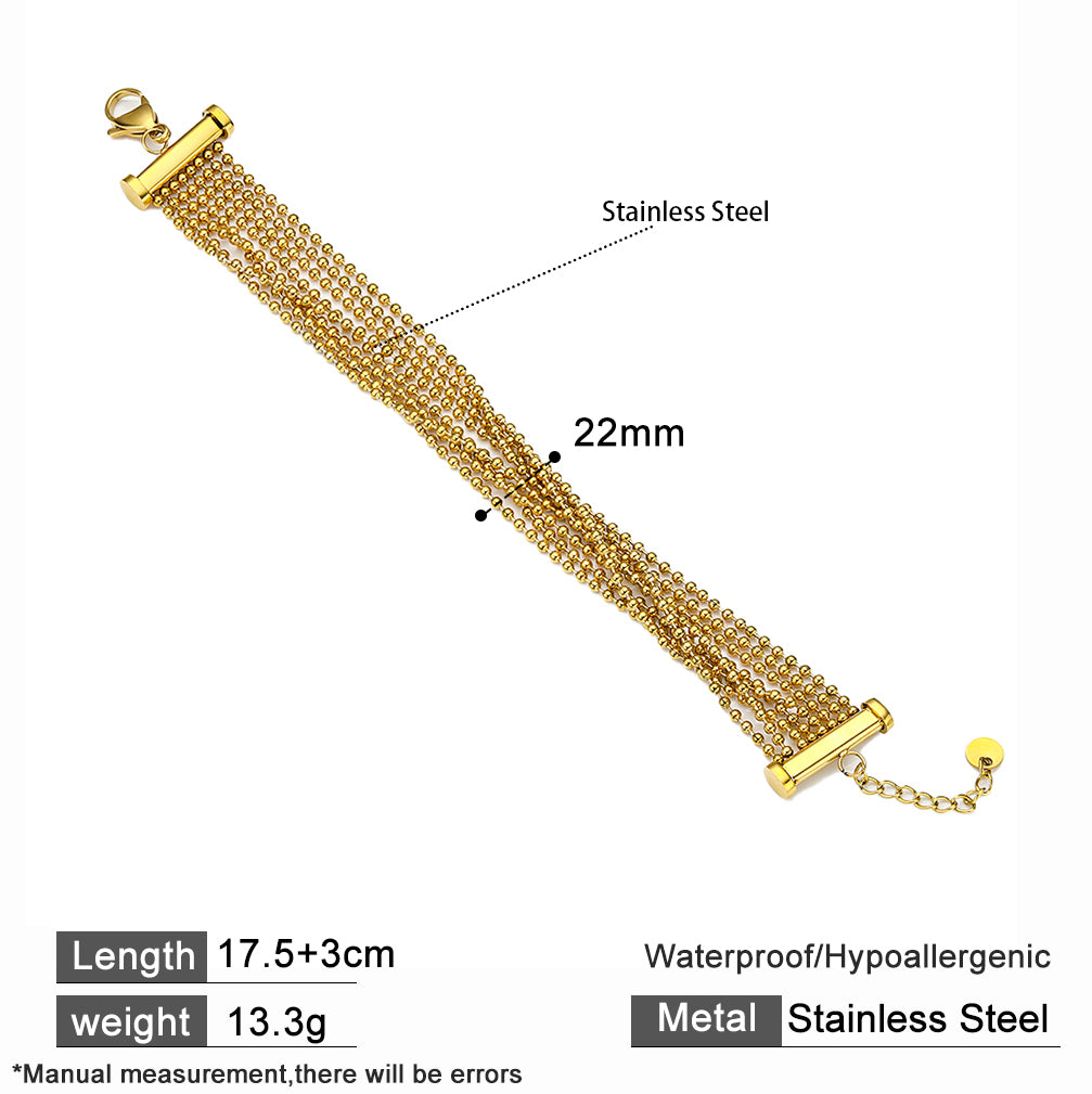 18K Gold Plated 316 Stainless Steel Tassel Bracelet – Stylish & Hypoallergenic