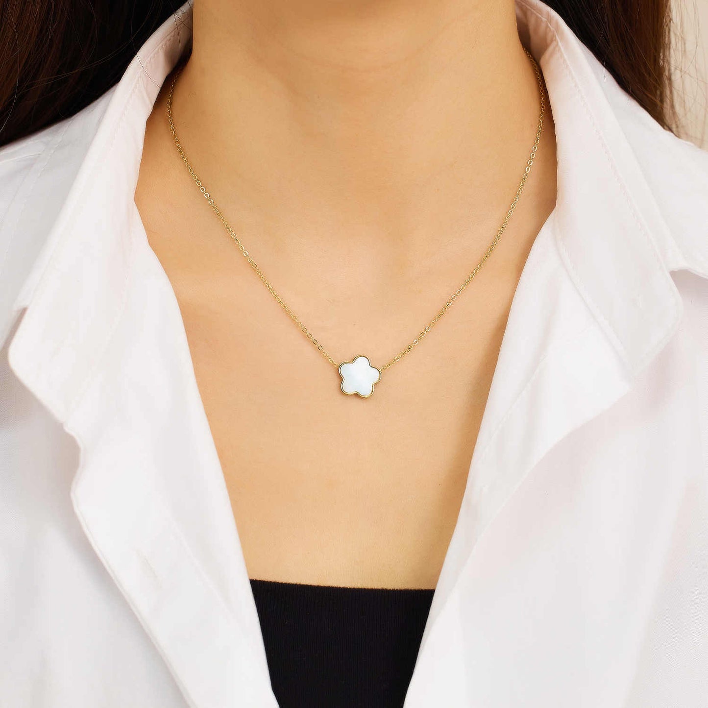 Stainless steel 18K gold plated love necklace